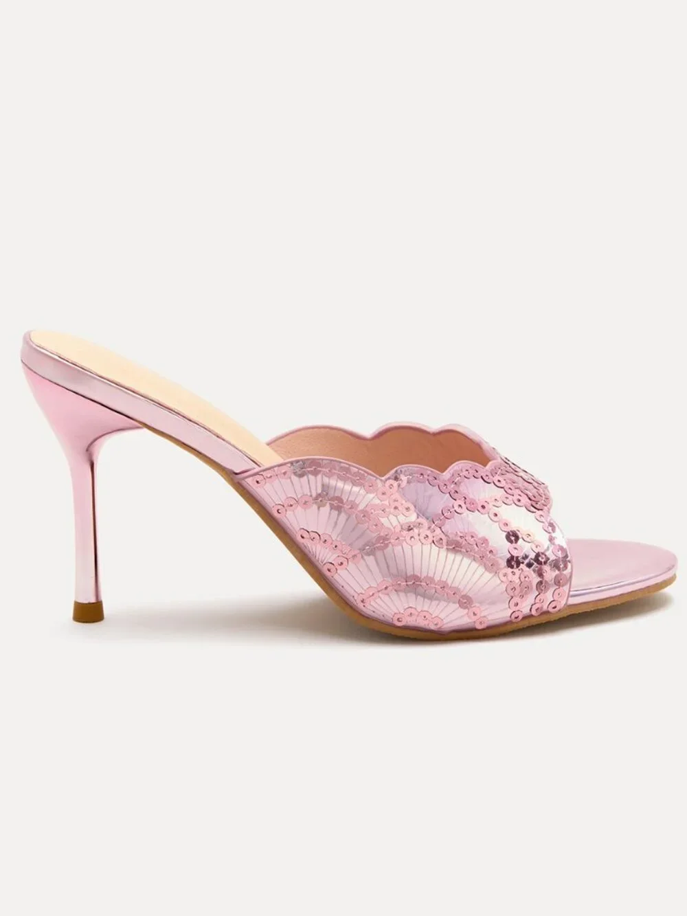 Pink Fashionable Women's Colorful Sequin Sandals